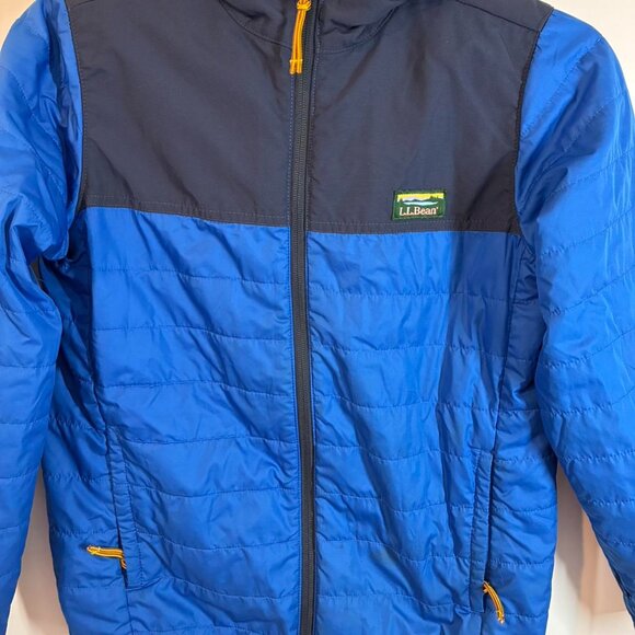 Children’s L.L. Bean Blue and Black Light Puffer Jacket, Size L (14-16) - Picture 3 of 8